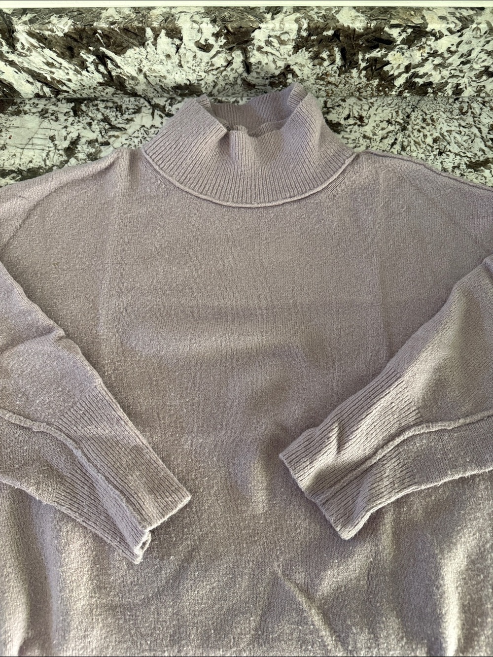 Free People Afterglow Turtleneck Sweater in Lilac - Size S